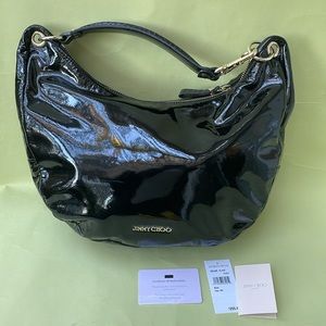 Black/gold Jimmy Choo patent leather bag